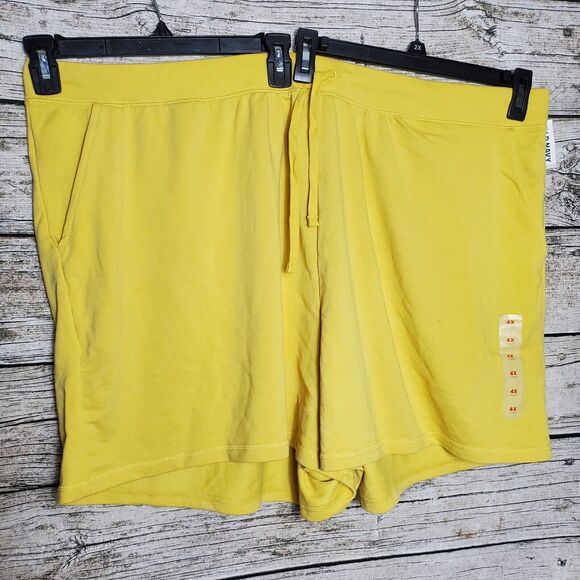 Old Navy Yellow Women's 4X Plus Size Shorts High Waisted NWT - Picture 1 of 8